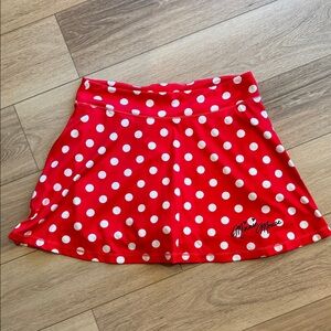 Disney Red and White Polka Dot Minnie Mouse Skirt with shorts
